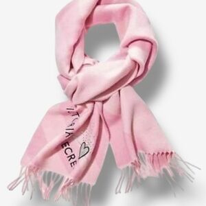 Victoria's Secret Heritage Stripe Scarf Sparkle Heart & Signature Pink